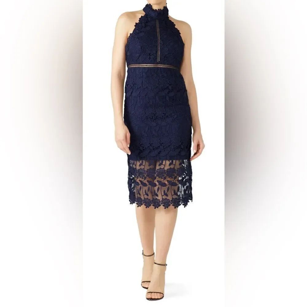 Bardot Navy Noni Halter Dress Size 6